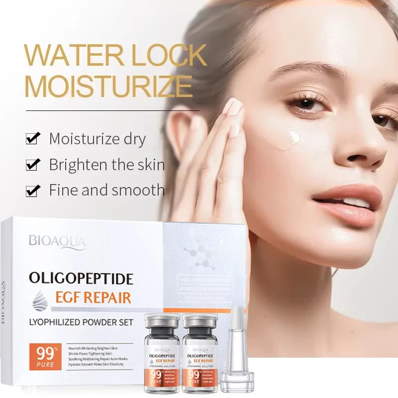 BIOAOUA Oligopeptide Face Skin Repair Freeze-dried Powder Set Sensitive Skin Moisturizing and Smoothing Hyaluronic Acid Essence Qme