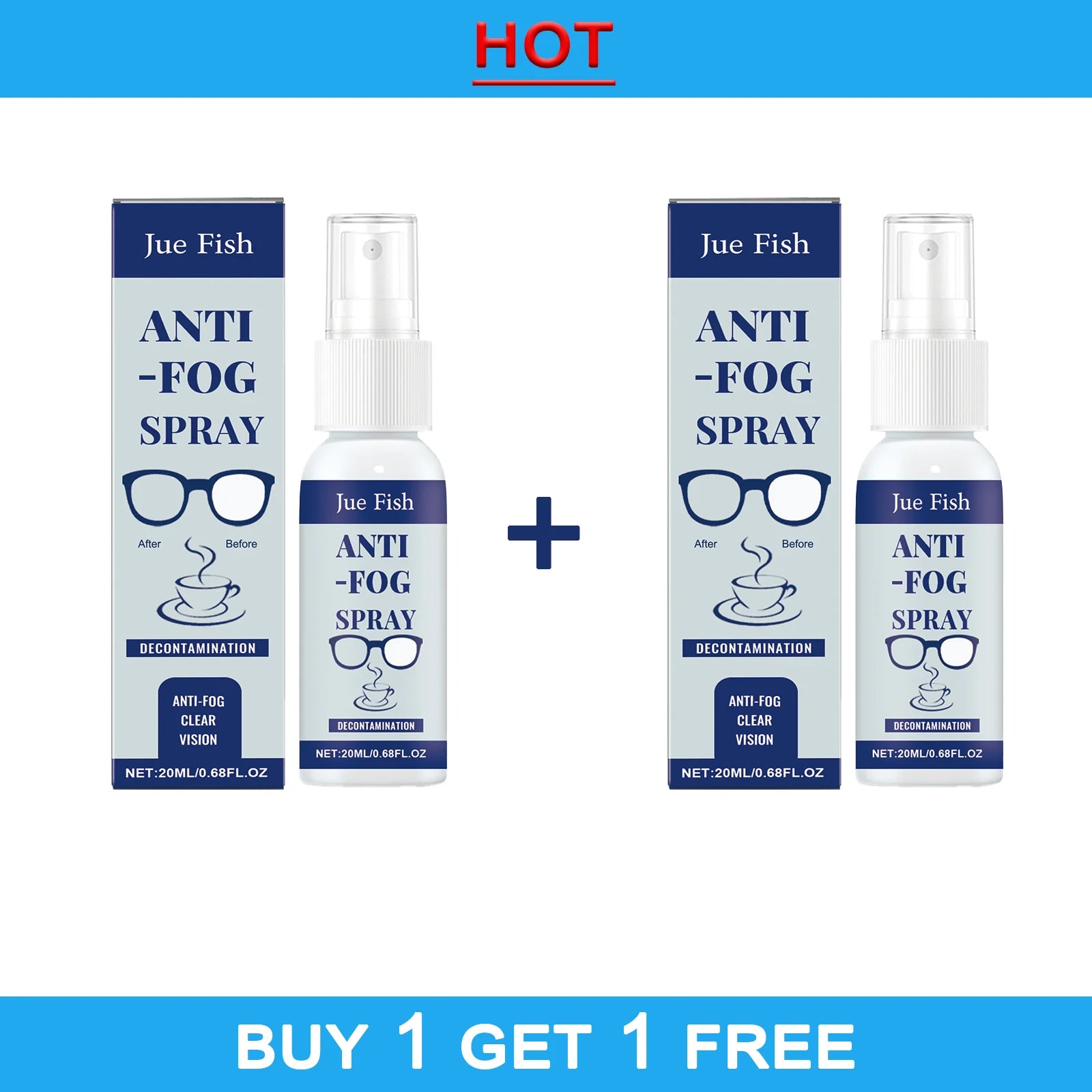 Jue Fish 20ml Anti Fog Spray Glasses Anti Fogging Cleaning Lenses Clear Vision Waterproof Portable Defogger Qme Lavender