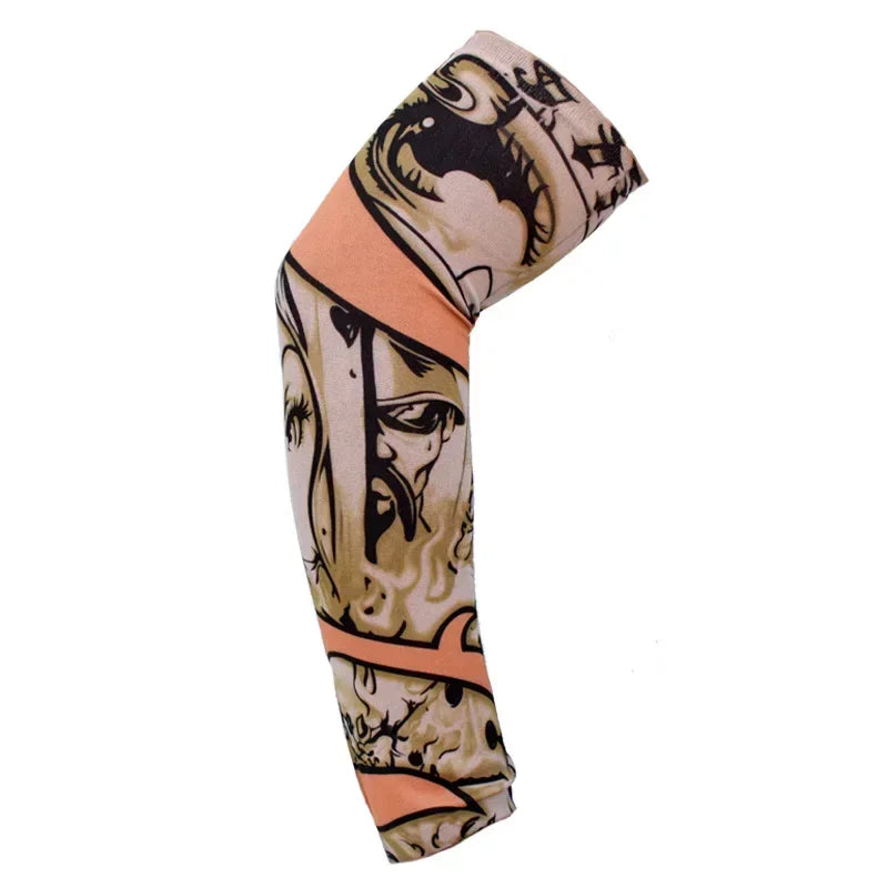 1PCS Arm Sleeves UV Protection Full Arm Cool Outdoor Golf Sports Hiking Riding Arm Tattoo Sleeve Cycling Equipment Qme X15 38-40cm