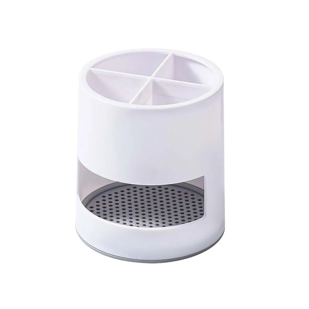 1x Toothbrush Holder Drain Rack Spoon Storage Makeup Brush Organizer Screwdriver Toothpaste Stands For Bathroom Household Parts Qme White
