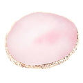 Nail Art Painting Palettes Nail Art Palette Gold Hem Trim Agate Texture Resin Nail Art Color Mixing Display Board for Nail Salon Qme pink