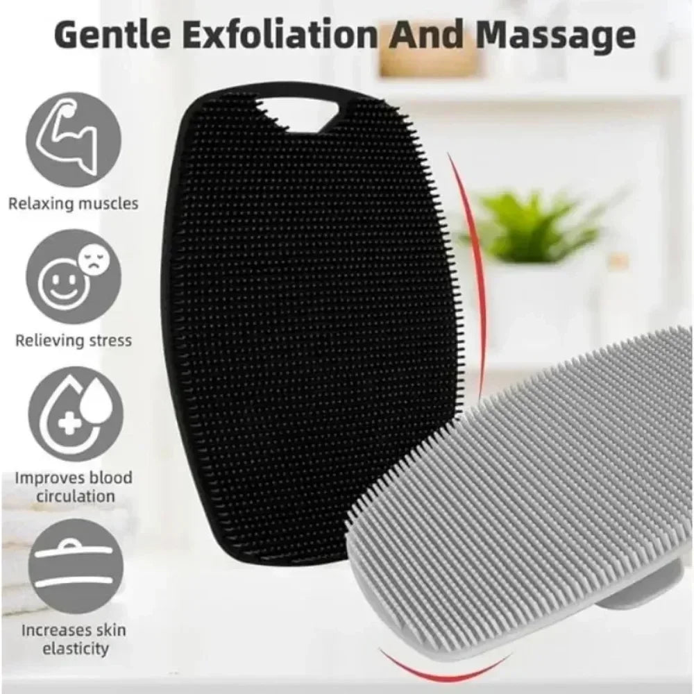 Silicone Body Scrubber Exfoliating Bath Brush Handheld Shower Qme