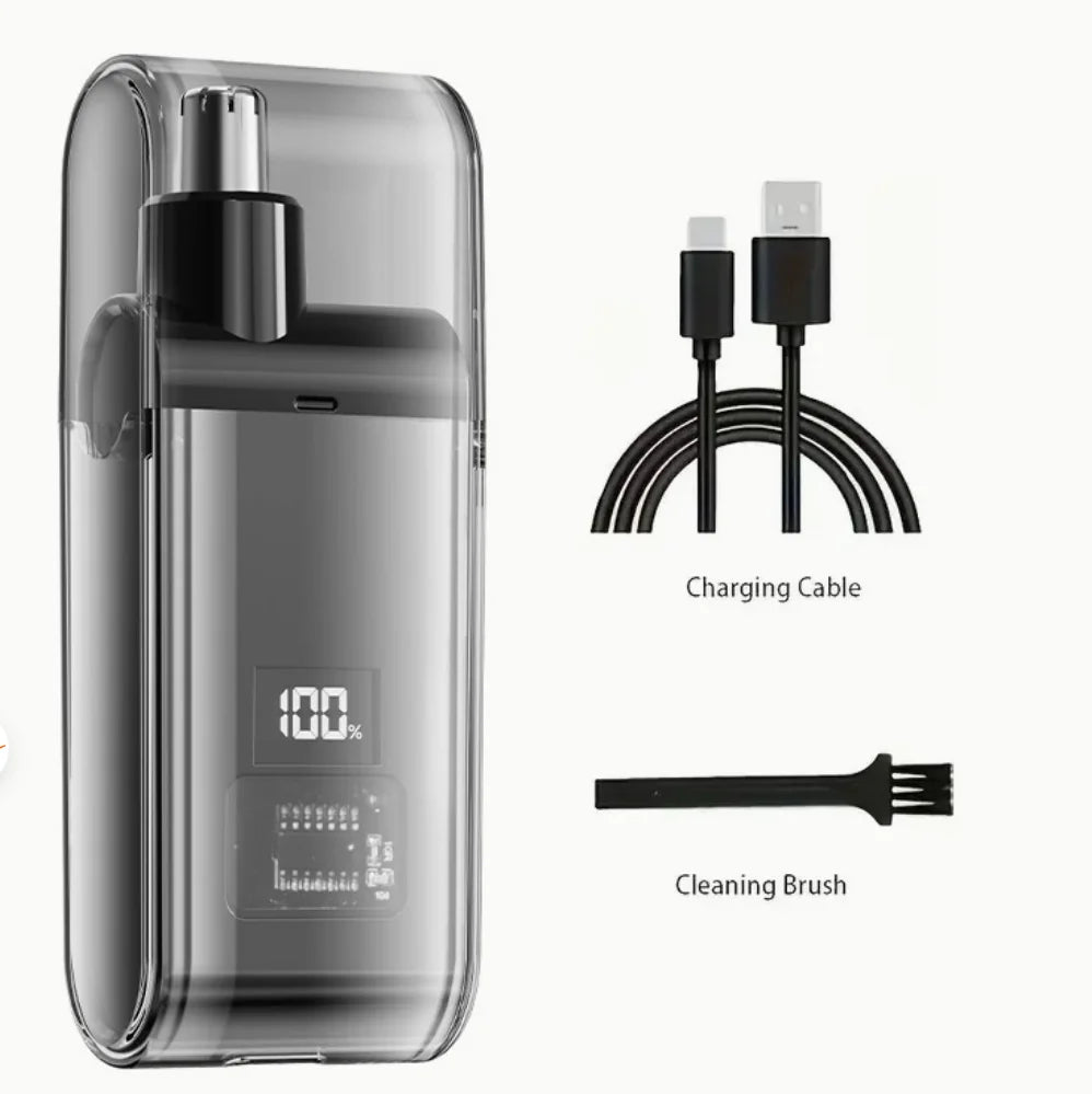 Nose Hair Trimmer Clipper for Men USB Rechargeable Professional Painless Portable Electric Eyebrow Ear Nose Hair Clipper Machine Qme black
