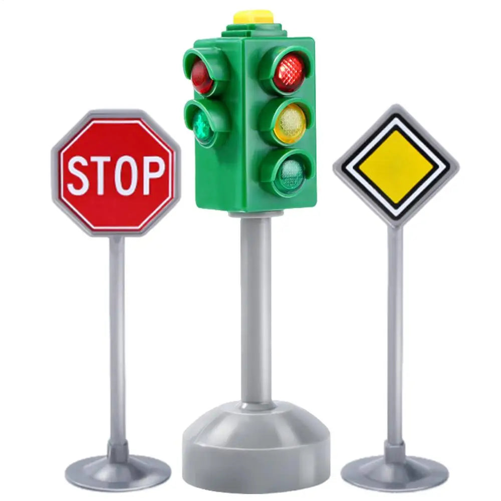 Traffic Light Toys for Kids Small Traffic Light Signs with Lights and Sounds Stop Light Model Safety Traffic Indicator Qme 01