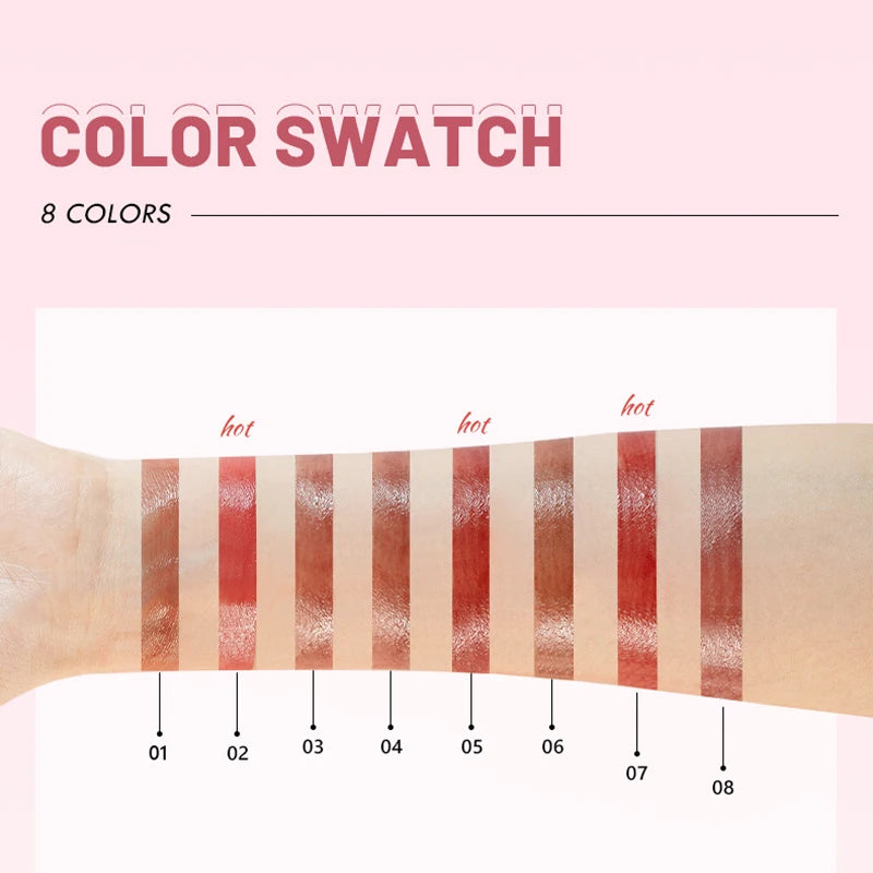 8 Colors Moisturizing Watery Lipstick Hydrating Formula Dry Season Qme