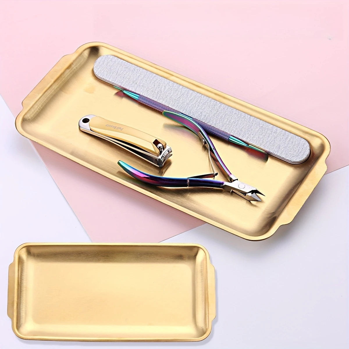 Square storage tray, multi-purpose nail tool storage tray, nail clipper tray, nail studio desktop tool storage tray, Qme