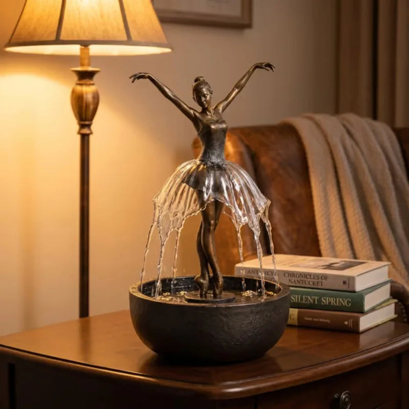 Ballerina Tabletop Water Feature Luxury Indoor Fountain Home Hotel Qme