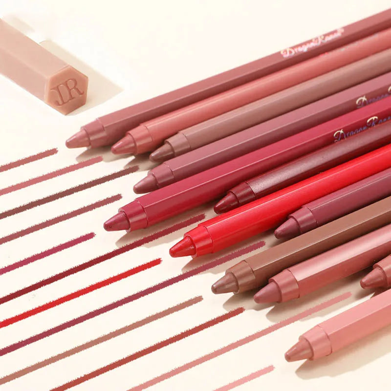 Velvet Brown Lip Liner Pencil Nude Matte Waterproof Non-stick Cup Cherry Red Lip Liner Lip Contour Pen Lipstick Makeup Qme
