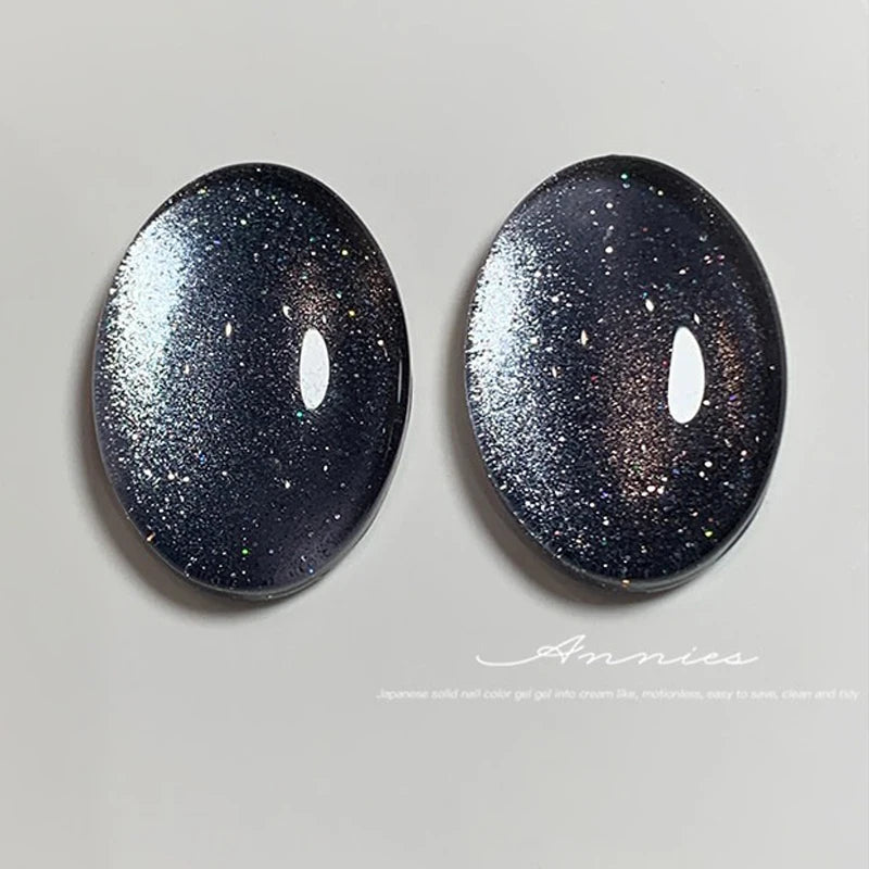 3 Colors Cool Black Cat Eye Gel Polish, Pink Purple Chameleon Holographic Magnetic Nail Gel, High Shine Soak Off UV LED Nail Art Qme