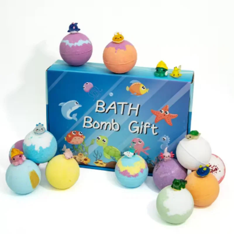 Natural Bath Salt Ball Pack Gift Box Containing Children's Surprise Toys Fun Bathing Moisturizing Anti Drying Bath Bombs Qme