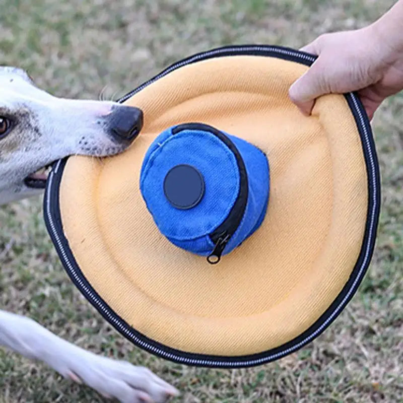 Puppy Flying Disc Canvas Flying Disc Interactive Toys Games Training Pet Supplies Outdoor Games With Snack Bag For Outdoor Qme