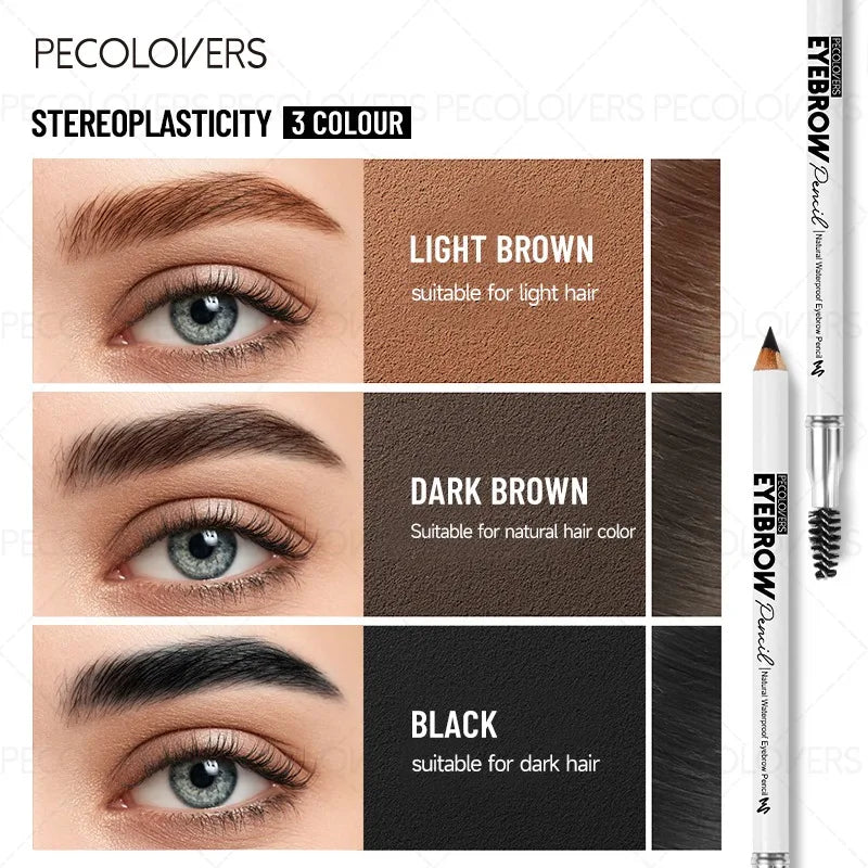 Eyebrow Pencil Fill Gaps Waterproof Sweatproof Long-lasting Qme