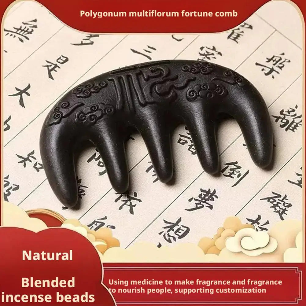 Polygonum Multiflorum Massage Comb Natural Handmade Five-tooth Qme