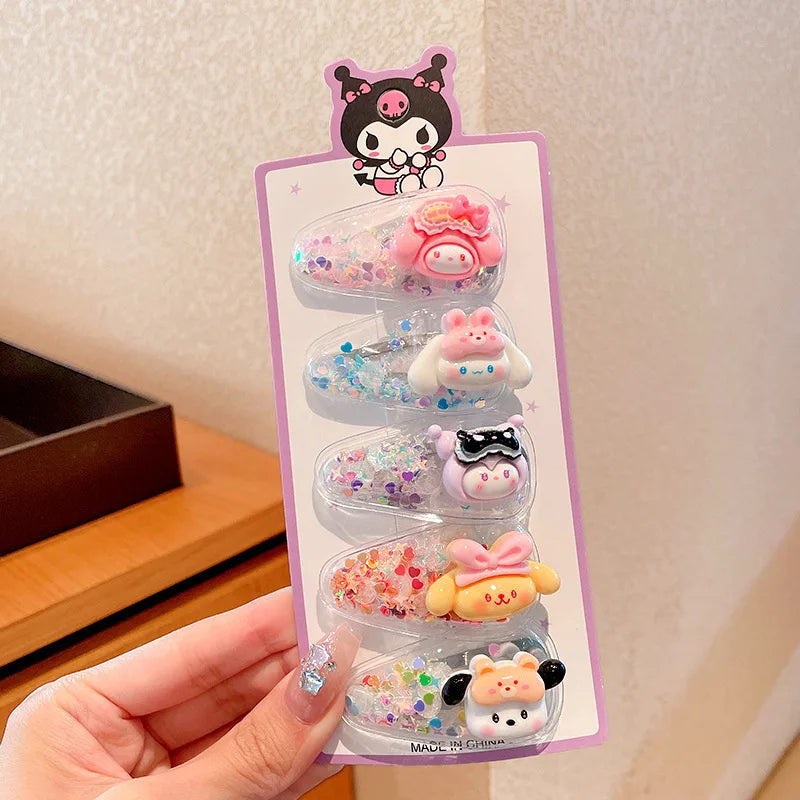 Hello Kitty Kuromi Hair Clip Student-style BB Clips Bangs Sides Qme zaixia-5