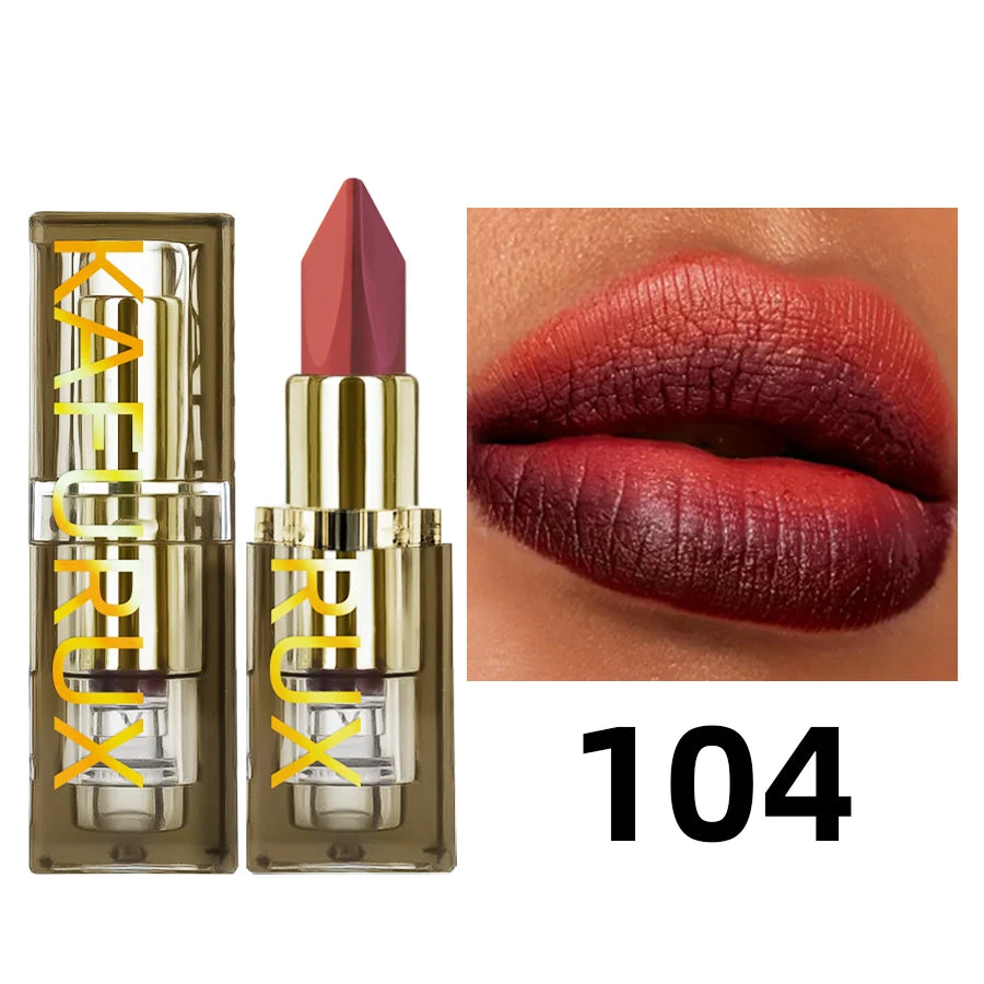 6 Glitter Two-tone Lipstick Purple Black Matte Lipsticks Cosmetics Qme 104