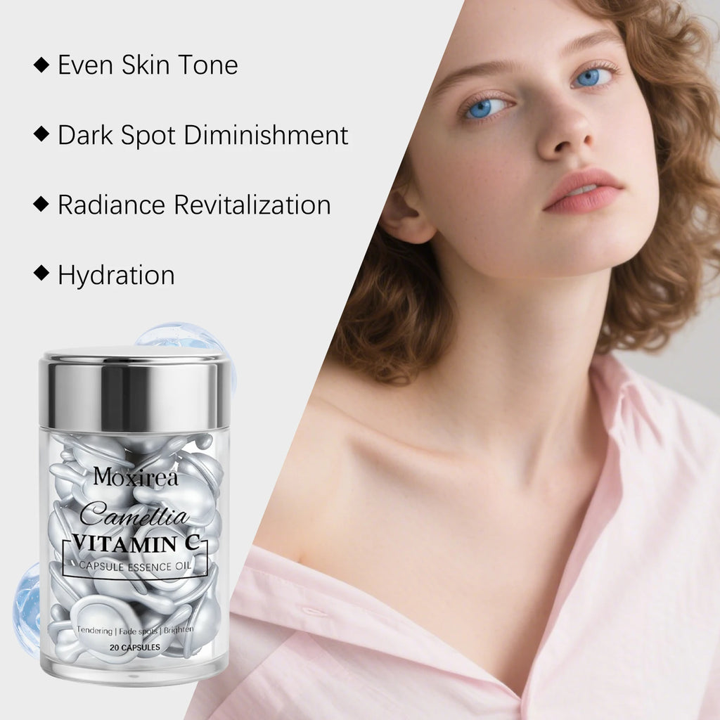 Vitamin C Face Serum Capsules Lighten Pigmentation Antioxidation Reduce Fine Lines Rejuvenate Skin Moisturize Facial Essence Oil Qme