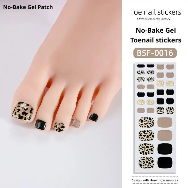 Nail Stickers Woman Strips Cheetah Print Gel Wraps Long Lasting Full Qme
