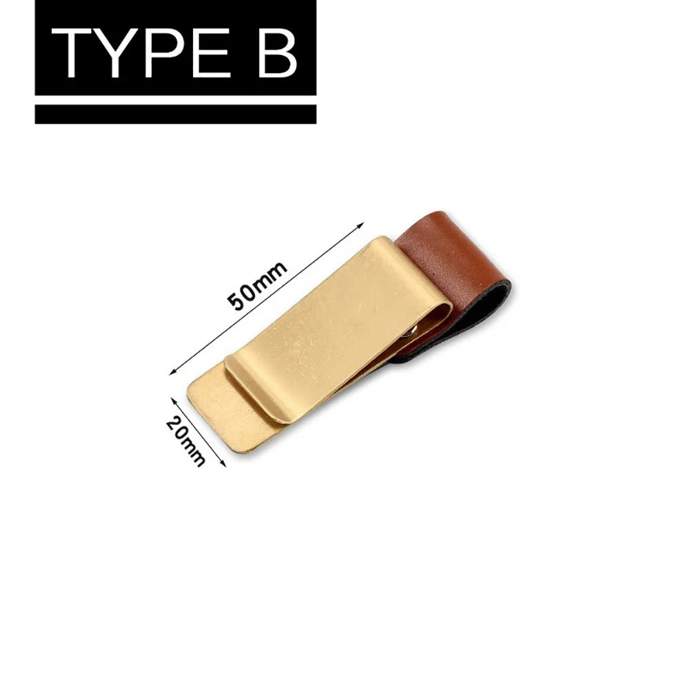 Retro Metal Leather Pen Clip Stainless Steel Pen Holder for Travelers Notebook Diary Portable Office School Paper Folder Access Qme B