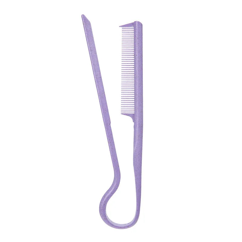1PC Useful Hair Straighten Salon Comb Hairdressing Smooth Tool Hold Tongs Hair Styling Tools for Women Hair Brush Straightener Qme purple