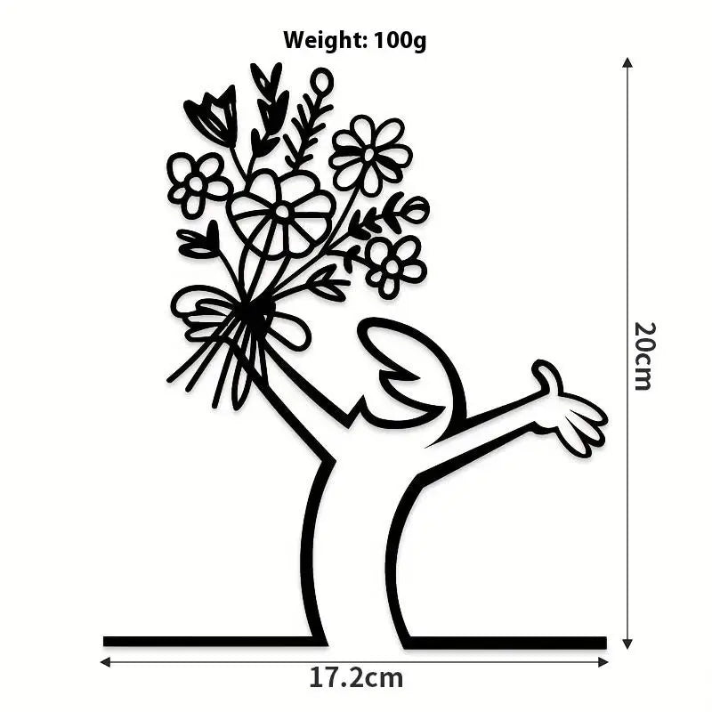 Hang Installation Line Figure Modern Metal Poster Living Room Bedroom Qme A8
