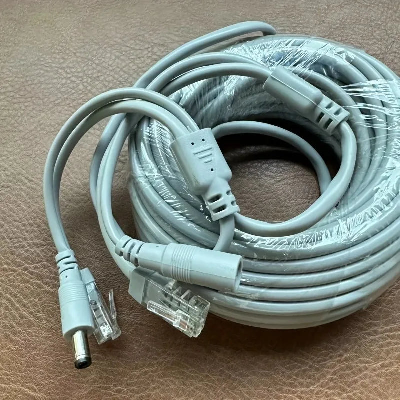 1PCS RJ45 Network Camera Cable Power Ethernet Combo Cable 2-in-1 Surveillance Camera Connection Wire Qme