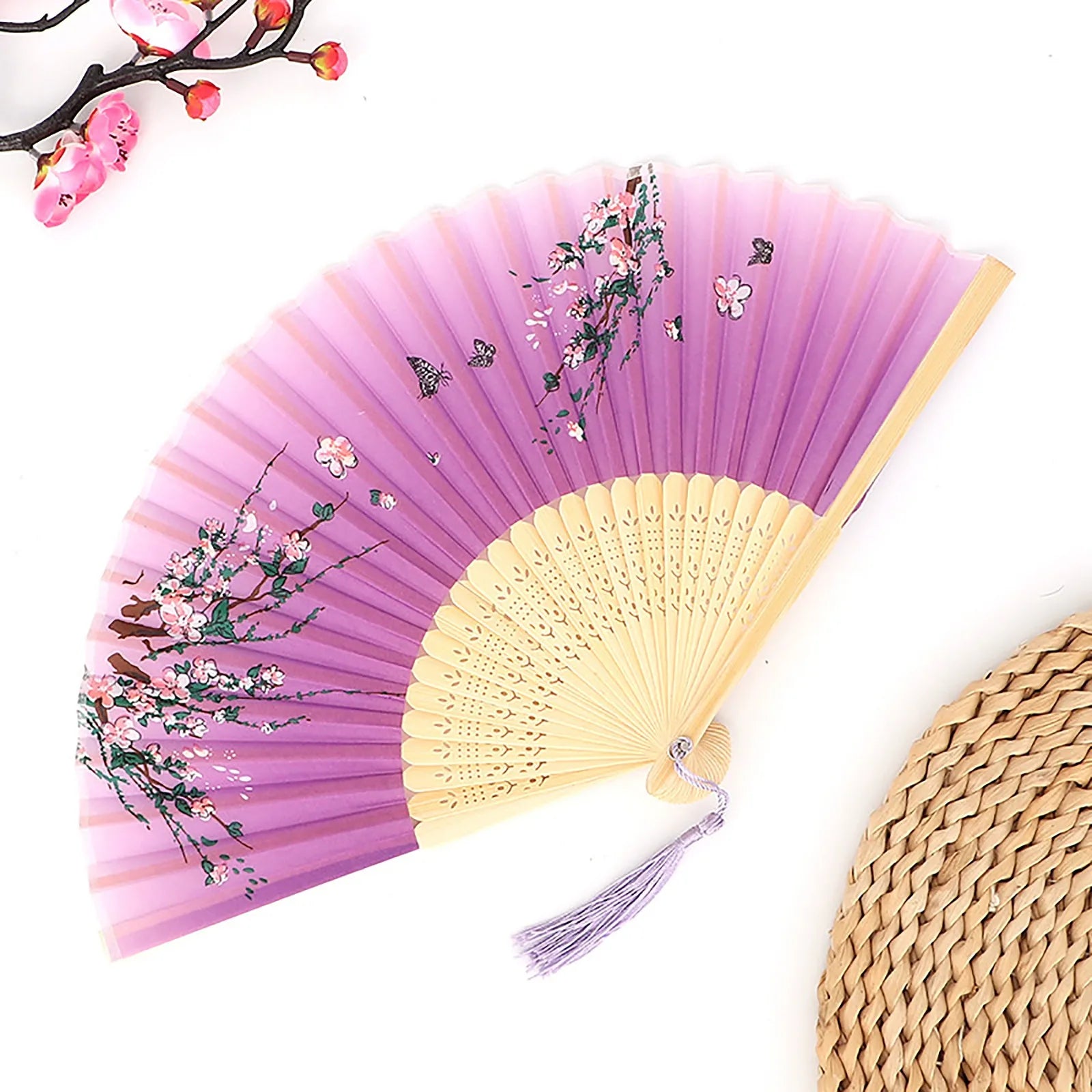 Chinese Style Folding Wood Dance Fans Hollow Ribs Elegant Vintage Style Trim Handheld Fan Foldable Wedding Party Home Decor Qme One Size A