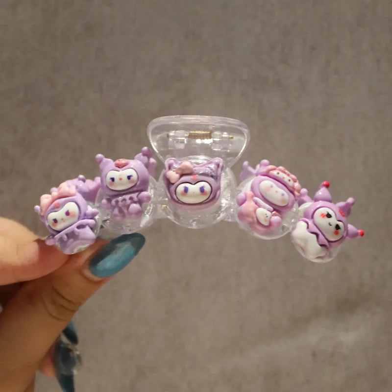 Hello Kitty Kuromi Handmade DIY Clips Student Hair Accessories Smooth Qme 8