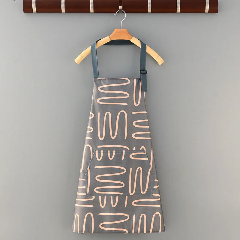 New Cotton Canvas Fashion Waterproof Apron Kitchen Aprons for Women Men Cooking Female Adult Waist Thin Breathable Male Work Qme