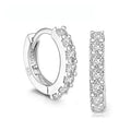 Fast Ship Newest Luxury Romantic Women Jewelry 925 Sterling Silver Plated Rhinestone Crystal Hoop Earrings For Women Wholesale Qme Default Title
