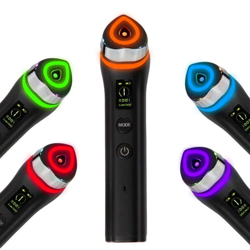 5 Colors Booster Pro LED Facial Light Therapy Eye Beauty Wand Red Light Eye Massager For Skincare & Blue Rejuvenation Tool Qme