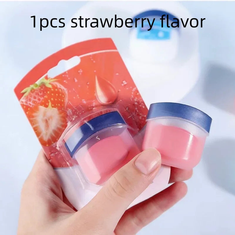 1/4/8pcs mix flavors Winter Lip Balm Whitening Moisturizing Base Natural Plant Base Moisturizing Crack Lip Care Jelly Qme strawberry flavor 7g