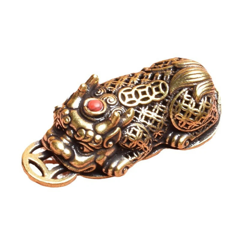 Animal Pixiu Coin Charms Pendant Statue Ornament Chinese Miniature Qme Default Title