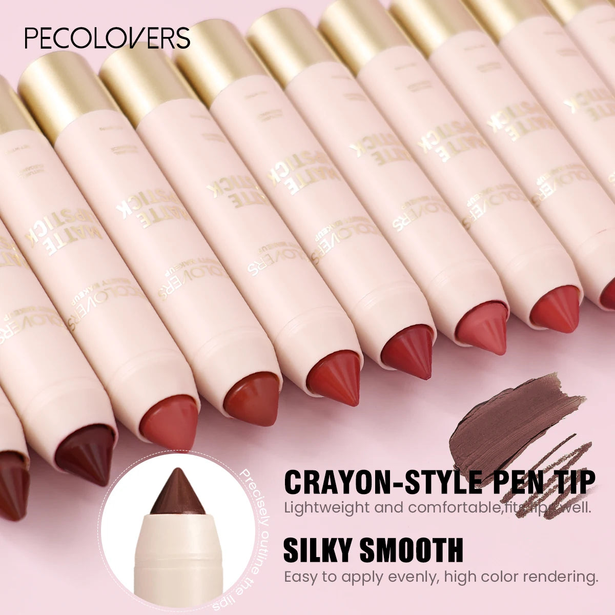 Matte Long-lasting Lipliner Crayon Nib Design Lip Line Lipstick Dual Qme