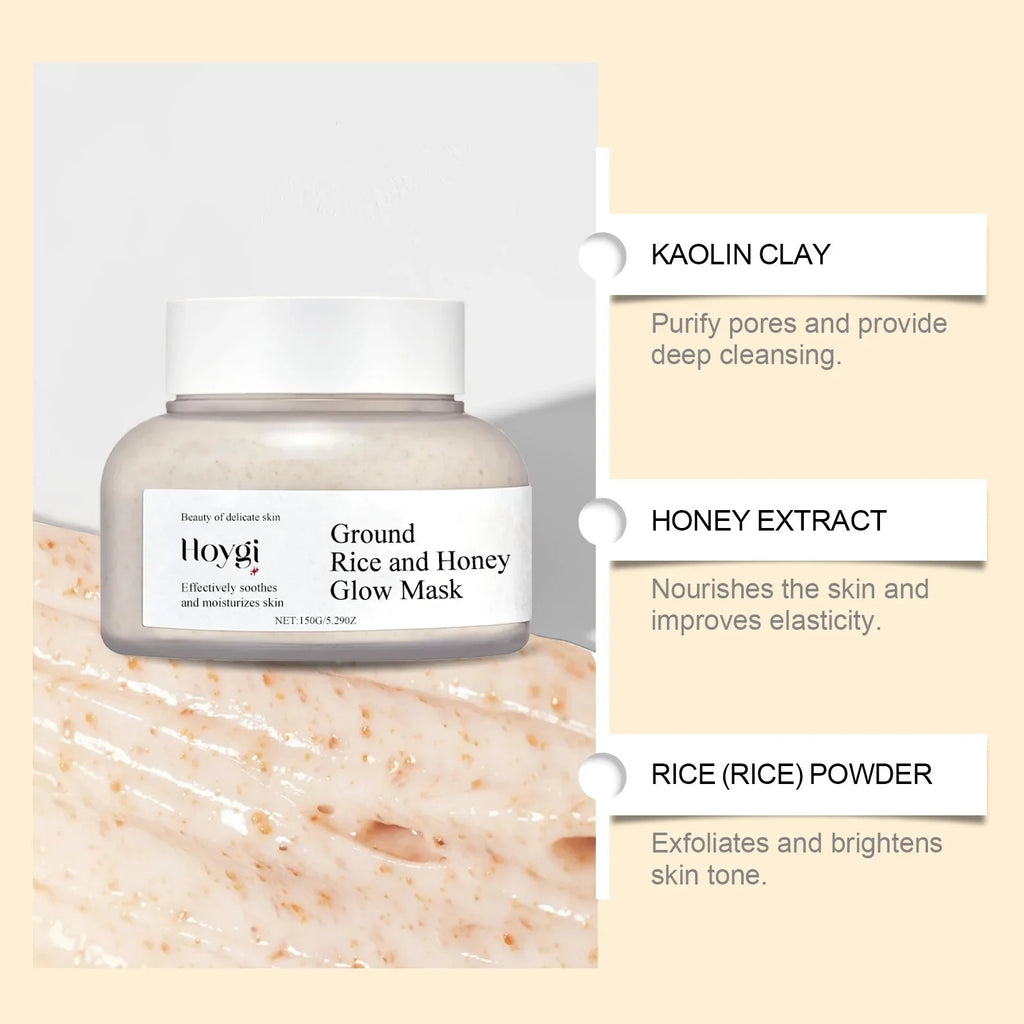Rice & Honey Face Mask Moisturizing Fade Dark Spot Hydrating Repair Brightening Shrink Pore Hydrating Mask Glowing Skin Care Qme