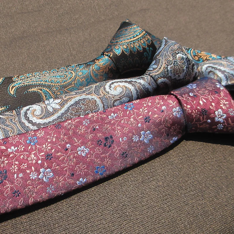 Men Jacquard Tie Floral Necktie Accessories Daily Wear Shirt Suit Qme