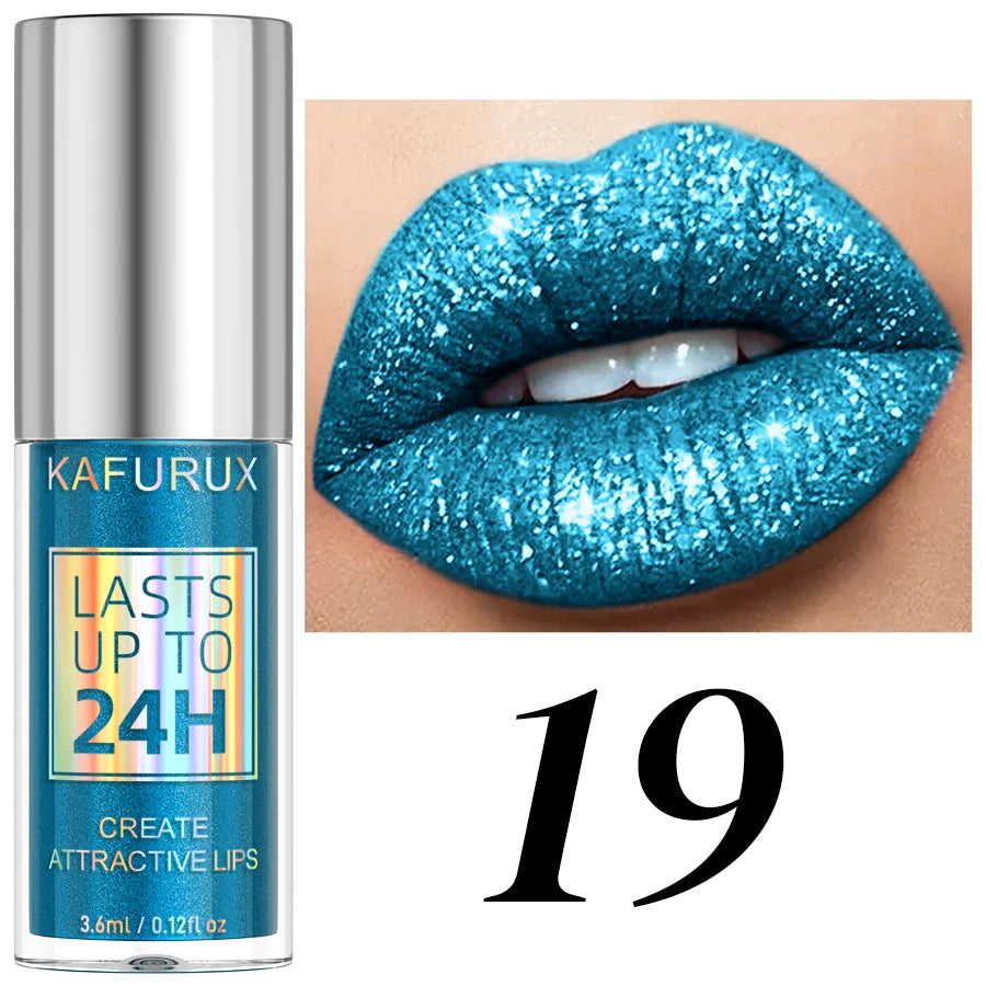 20 Matte Shiny Glitter Liquid Lipstick Lip Gloss Diamond Makeup Qme 19
