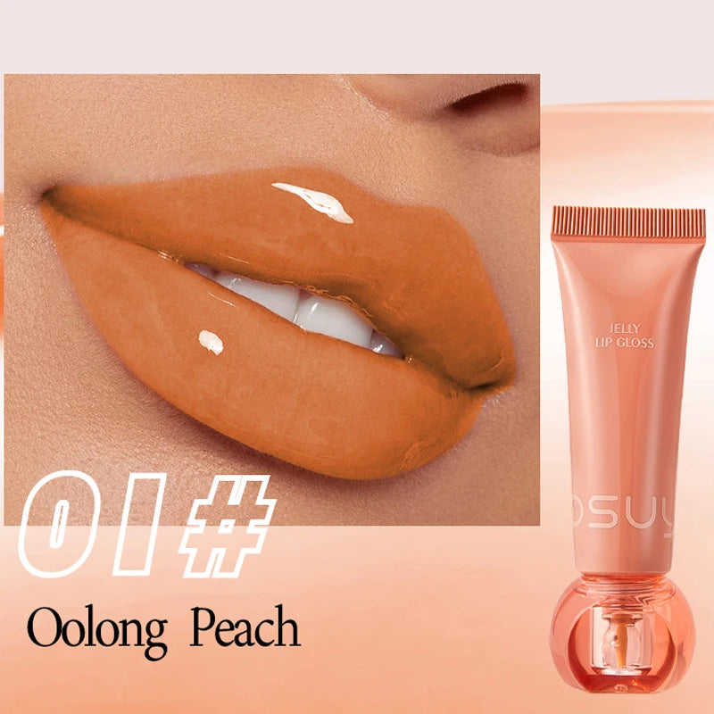 Moisturizing Jelly Lip Gloss Durable Waterproof Sweatproof Non Stick Qme 01 Oolong Peach