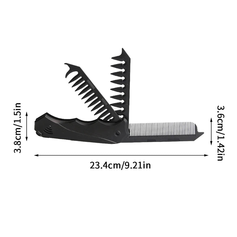 Professional 1 Pocket Folding Combs Wide Tooth Oil Head Comb Beard Qme