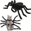 Halloween spider costume, dog and cat costume, role-playing costume, suitable for small dogs and cats, dress up accessories Qme black S
