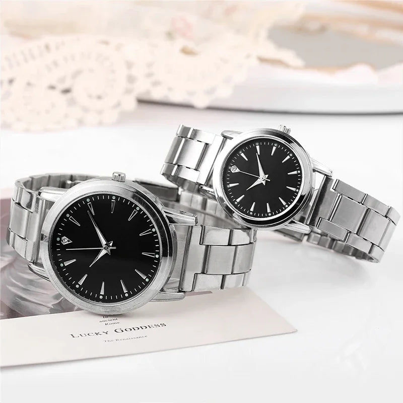2026 Couple's Watch with Steel Belt, Women's Light Luxury and High End, Men's and Women's Quartz Watch Qme