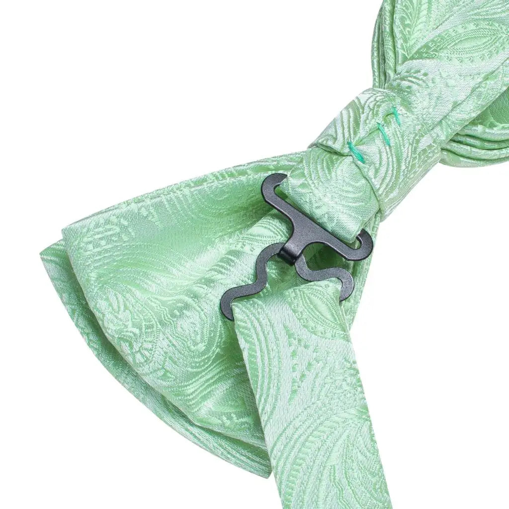 Sage Mint Grass Teal Green Mens Bow Tie Hankerchief Cufflinks Qme