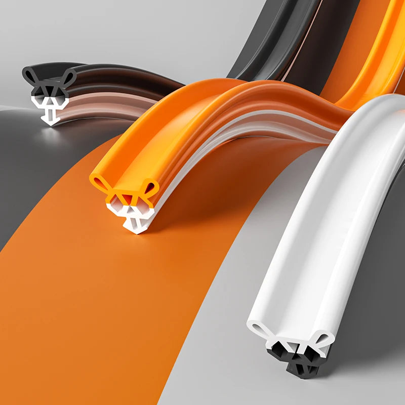 4M/Roll Window Sealing Strip Card Slot Type Soft TPE Draft Stopper Card Slot Type Multi-layer Sealing Window Weatherstripping Qme