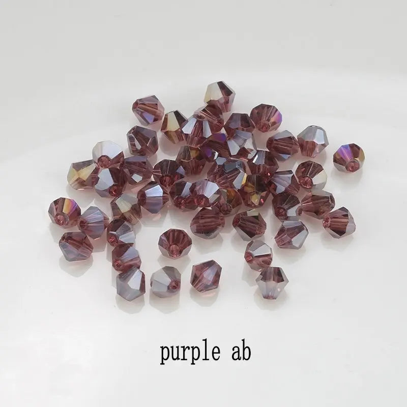 4mm 100pcs Shiny Crystal Beads Bicone Beads Glass Beads Loose Spacer Beads for Bracelet DIY Jewelry Making 200pcs Qme 38