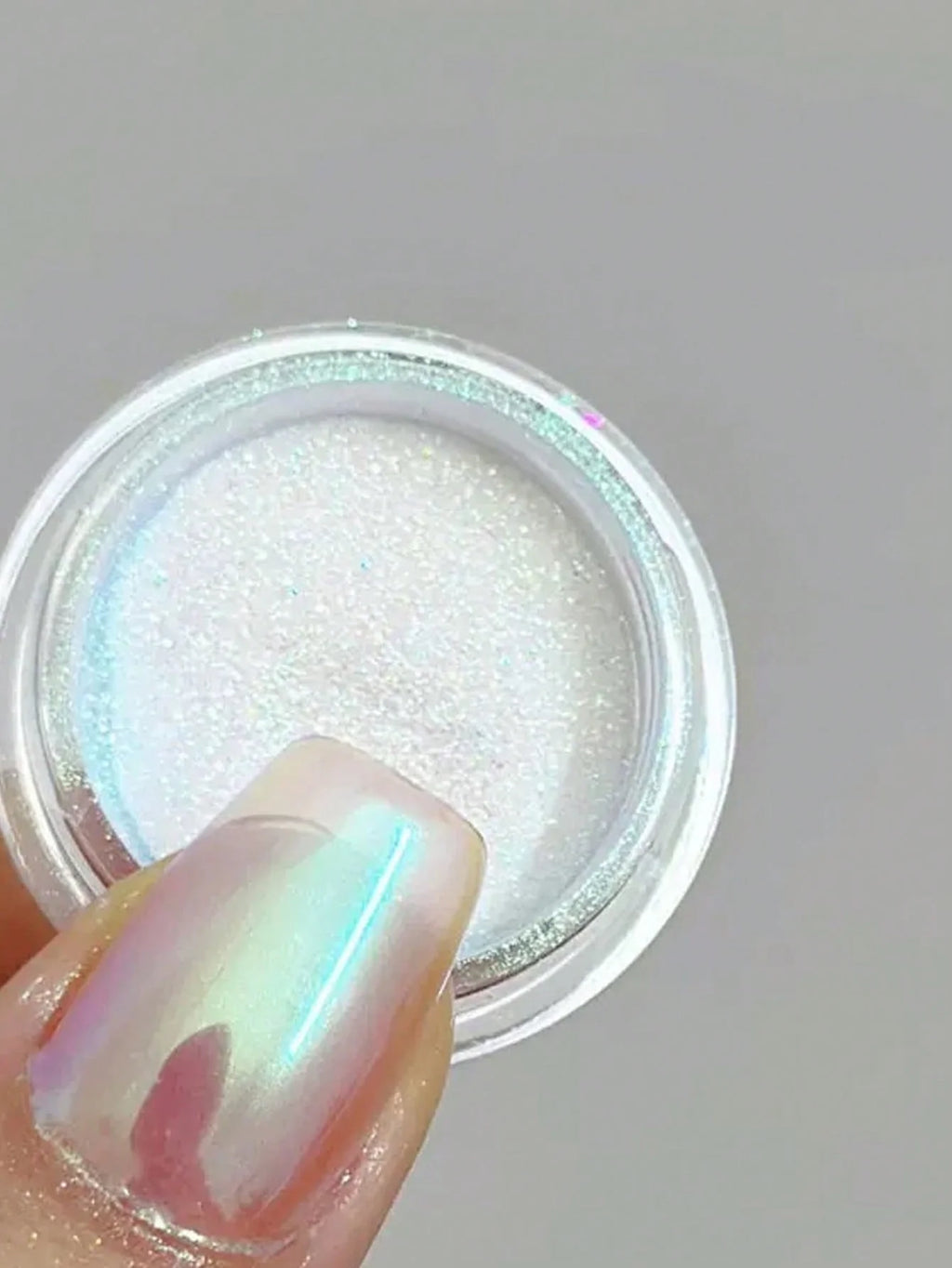 1 Nail Magic Mirror Powder Explosive Sky Moon Neon Pearl White Aurora Qme 02