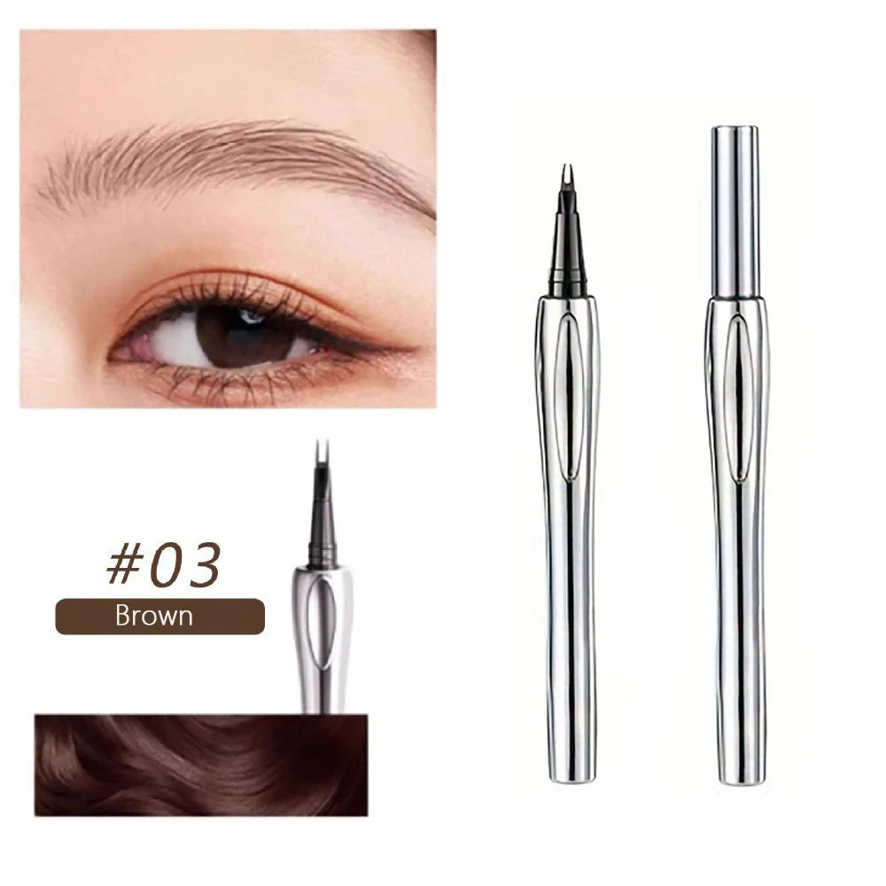 3 Colors 2-Point Wild Eyebrow Pencil Long-Lasting Waterproof Thin Liquid Silkworm Korean Makeup Brow Tattoo Gripping Pen Qme 03