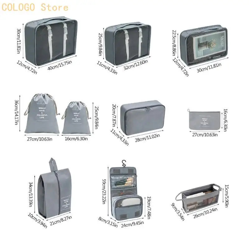 Waterproof Portable Luggage Packing Clothing Packaging Bag 10-Piece Qme