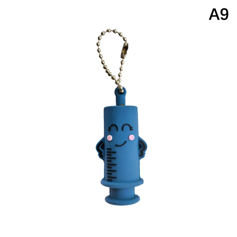 Syringe-shaped Ampoule Bottle Opener Keychain Nurses Doctors Qme A9