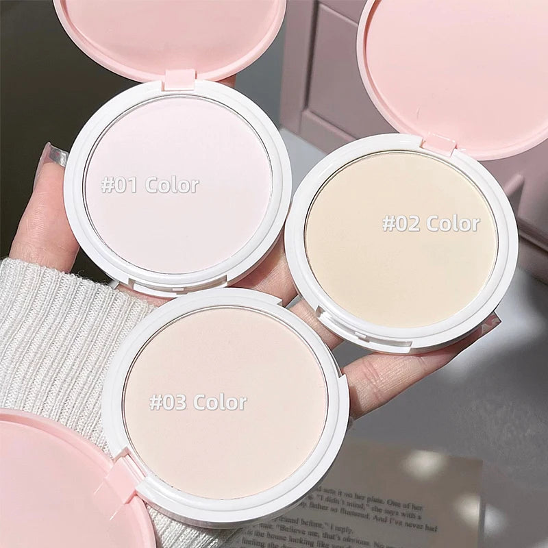 CACE Face Pressed Powder Soft Mist Setting Powder Three-color Pseudo-free Makeup Long Lasting Oil Control Waterproof Foundation Qme