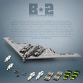2063PCS B-2 Ghost Strategic Bomber Building Blocks Air Force Fighter Model Bricks Collection Desktop Display Kids DIY Toys Gifts Qme Light Grey