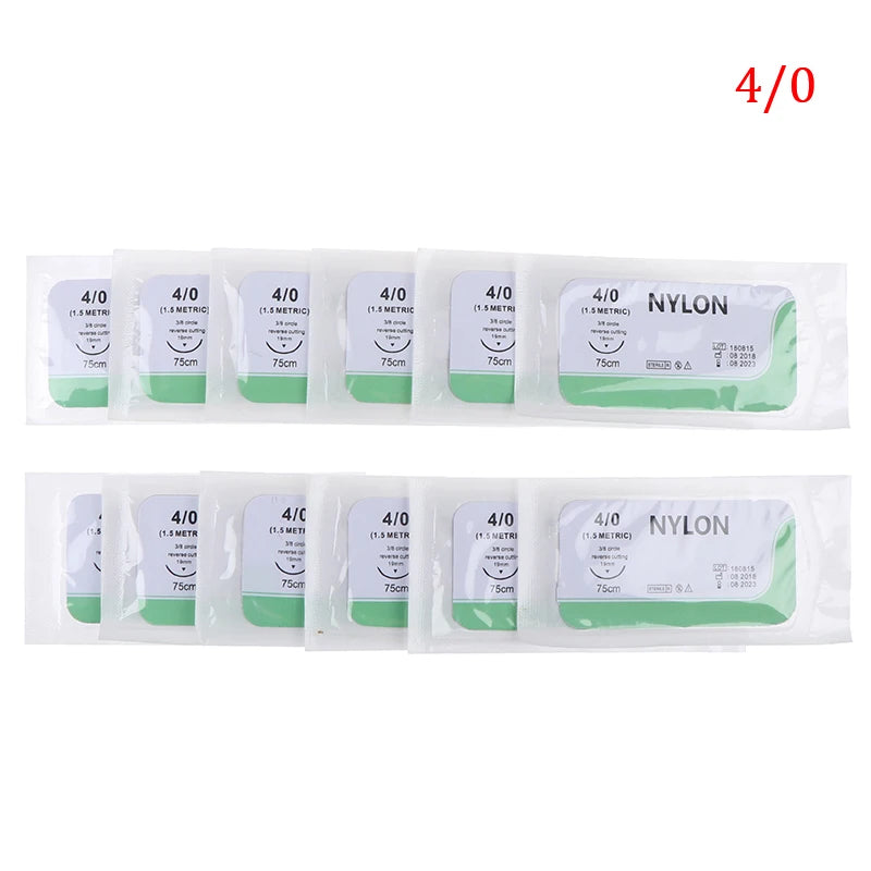 Surgical Practice Nylon Suture Thread 2 0 3 4 Sterile Needle Medical Qme 4.0